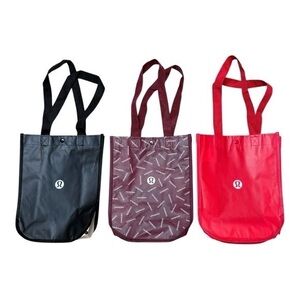 lululemon athletica Black, Burgundy, and Red Tote Bags